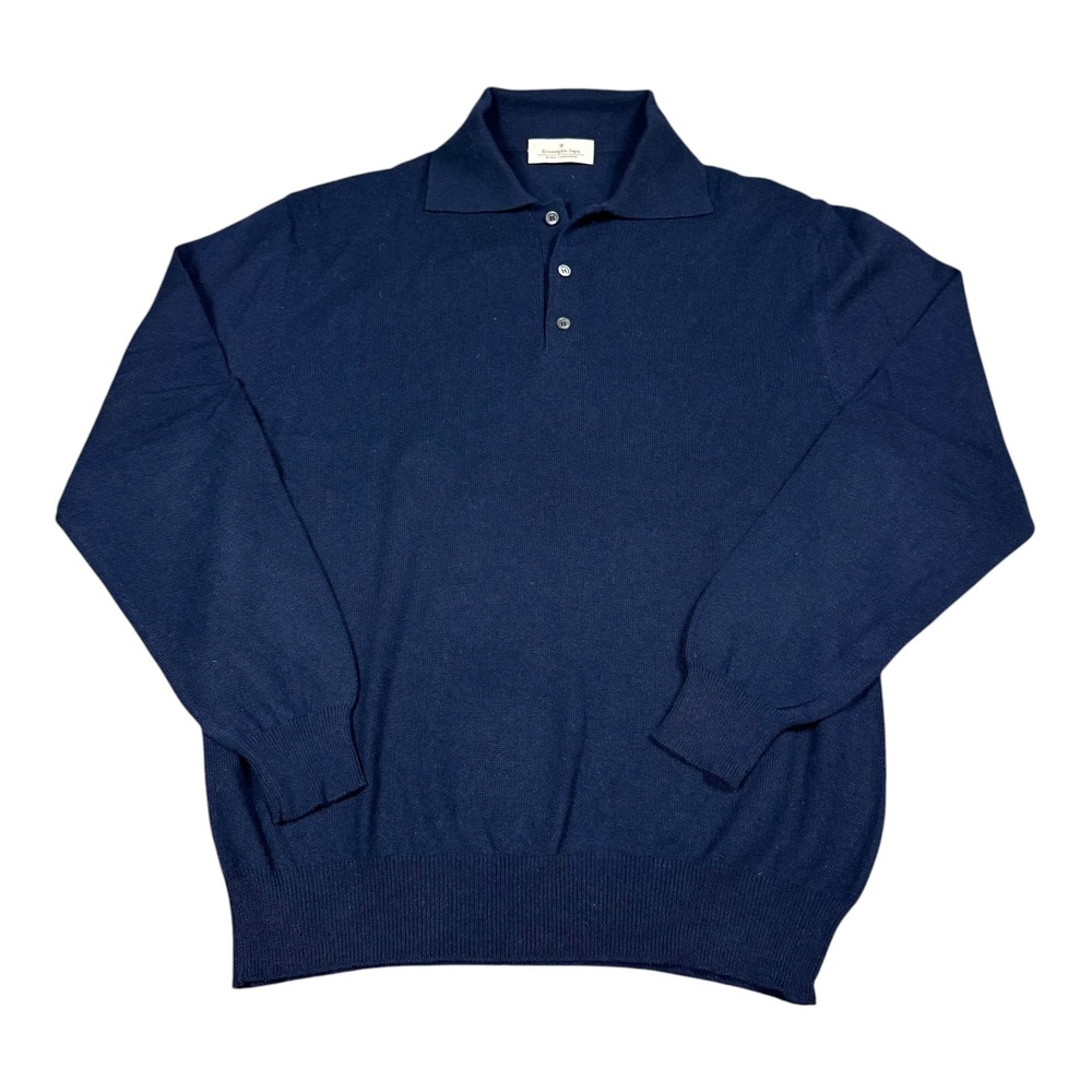 Ermenegildo Zegna Designer Italy Collared Cashmere Sweater Men's Medium